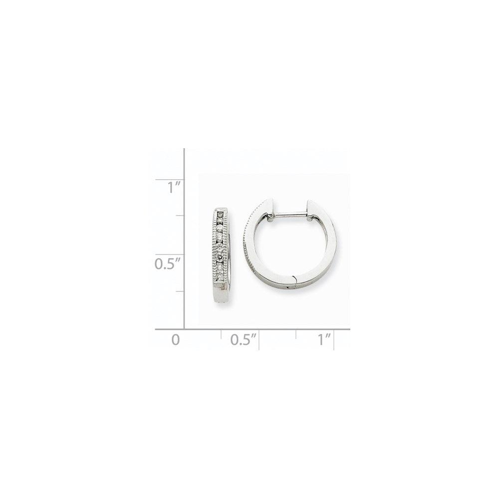 14K Weißgold Creolen mit echten Diamanten