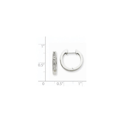 14K Weißgold Creolen mit echten Diamanten