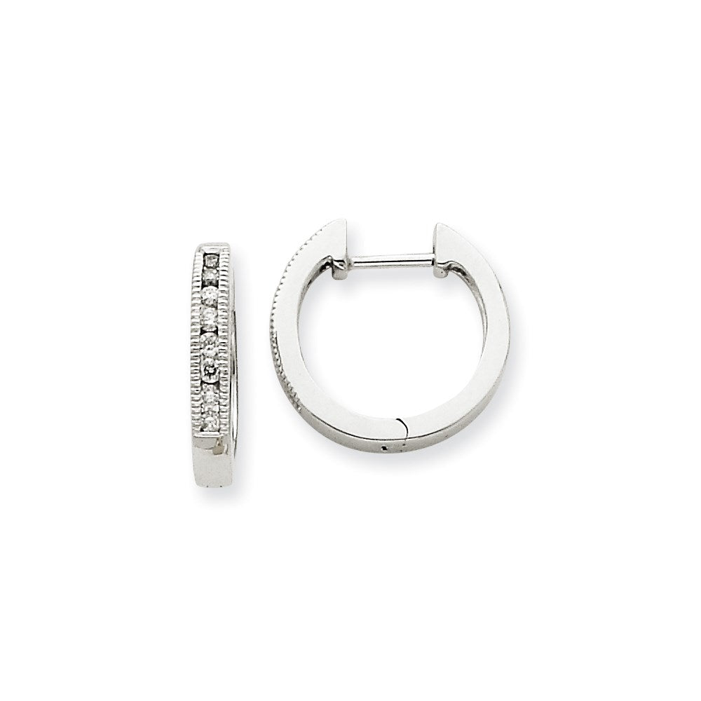 14K Weißgold Creolen mit echten Diamanten