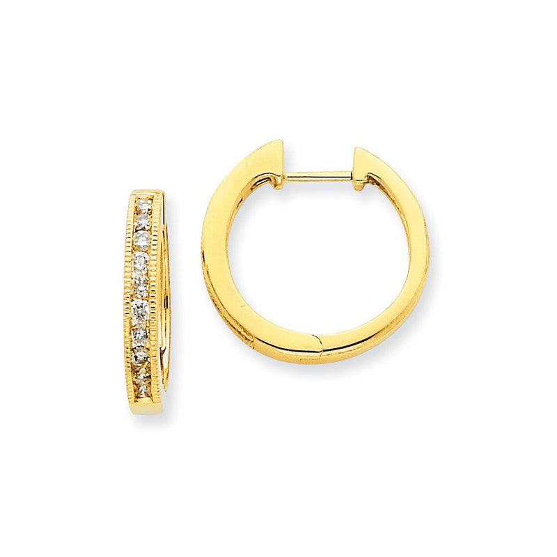 14K Gelbgold Creolen mit echten Diamanten