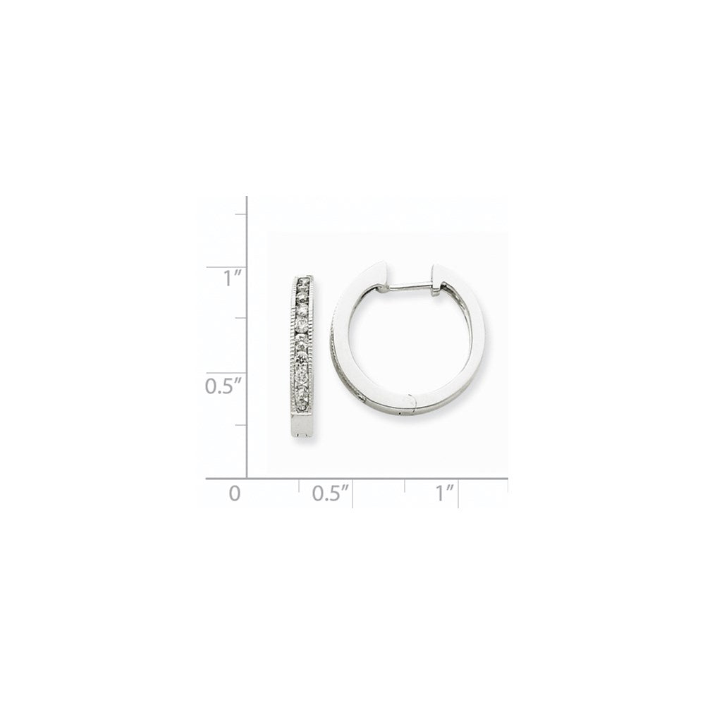 14K Weißgold Creolen mit echten Diamanten