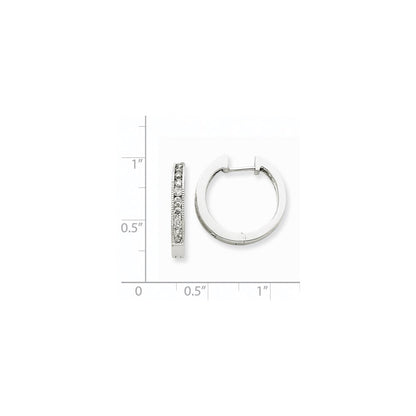 14K Weißgold Creolen mit echten Diamanten