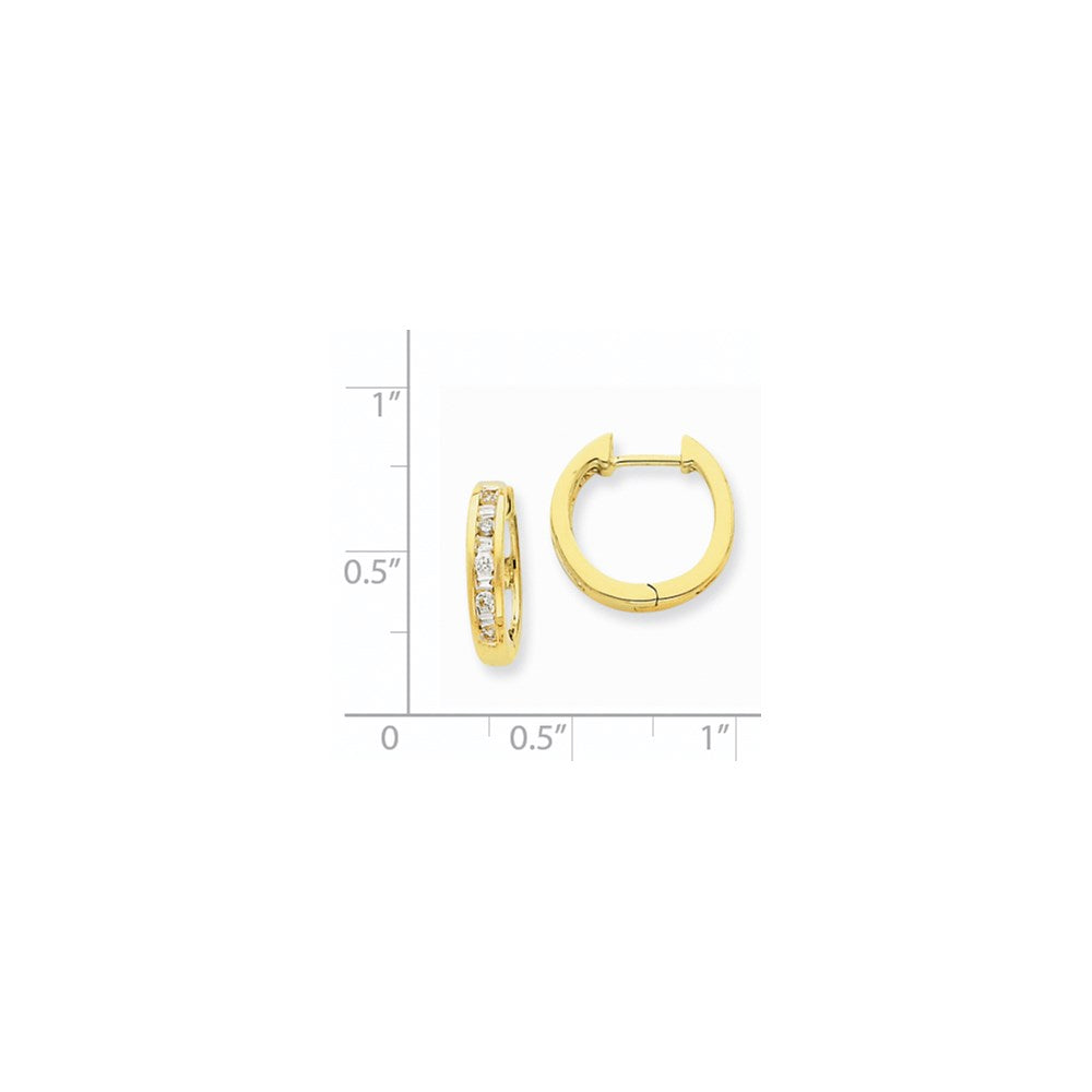 14K Gelbgold Diamant-Creolen mit echten Diamanten