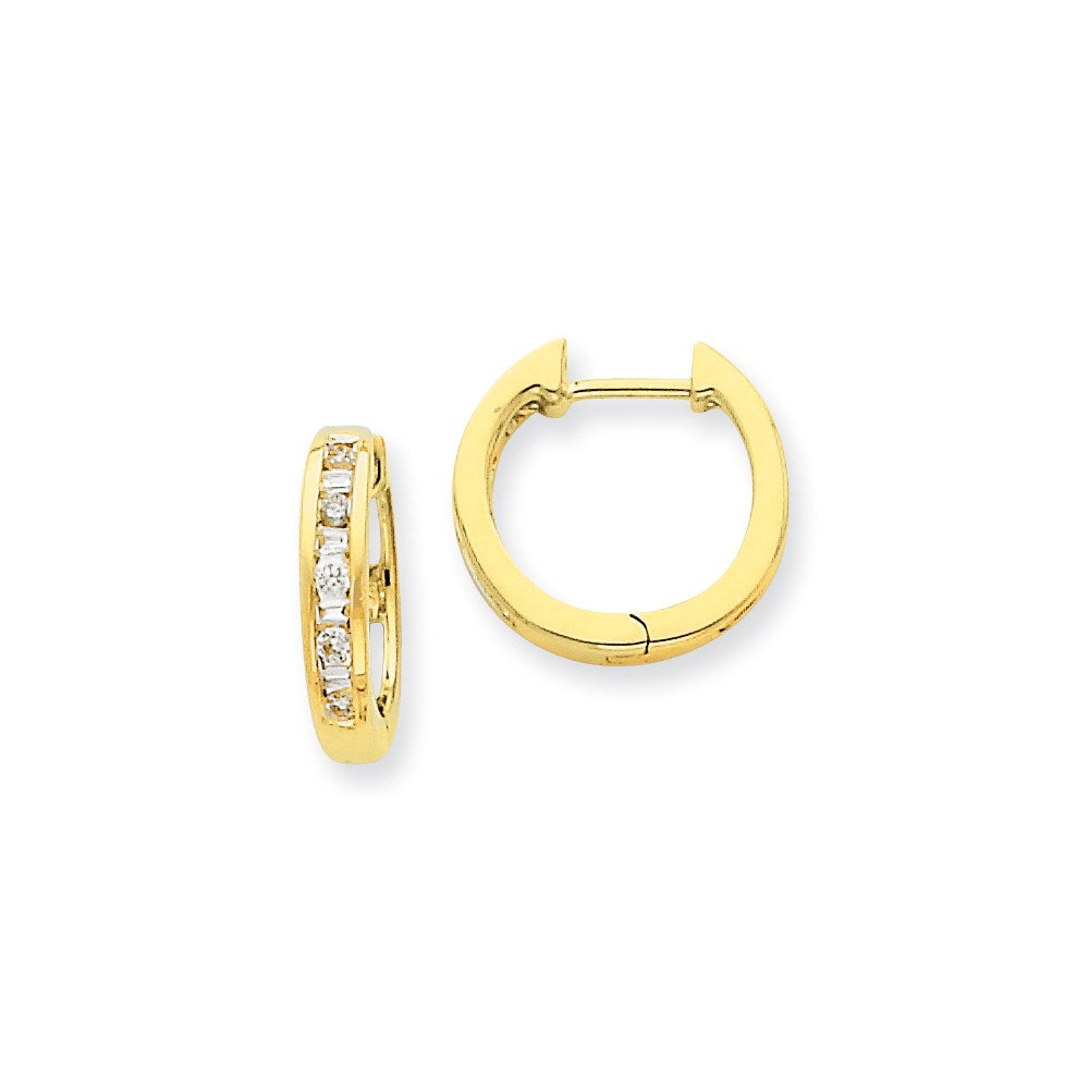 14K Gelbgold Diamant-Creolen mit echten Diamanten