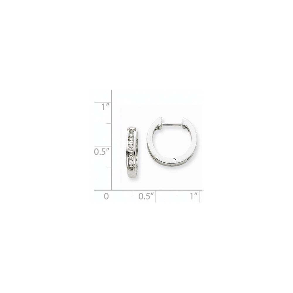 14K Weißgold Creolen mit echten Diamanten