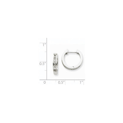 14K Weißgold Creolen mit echten Diamanten