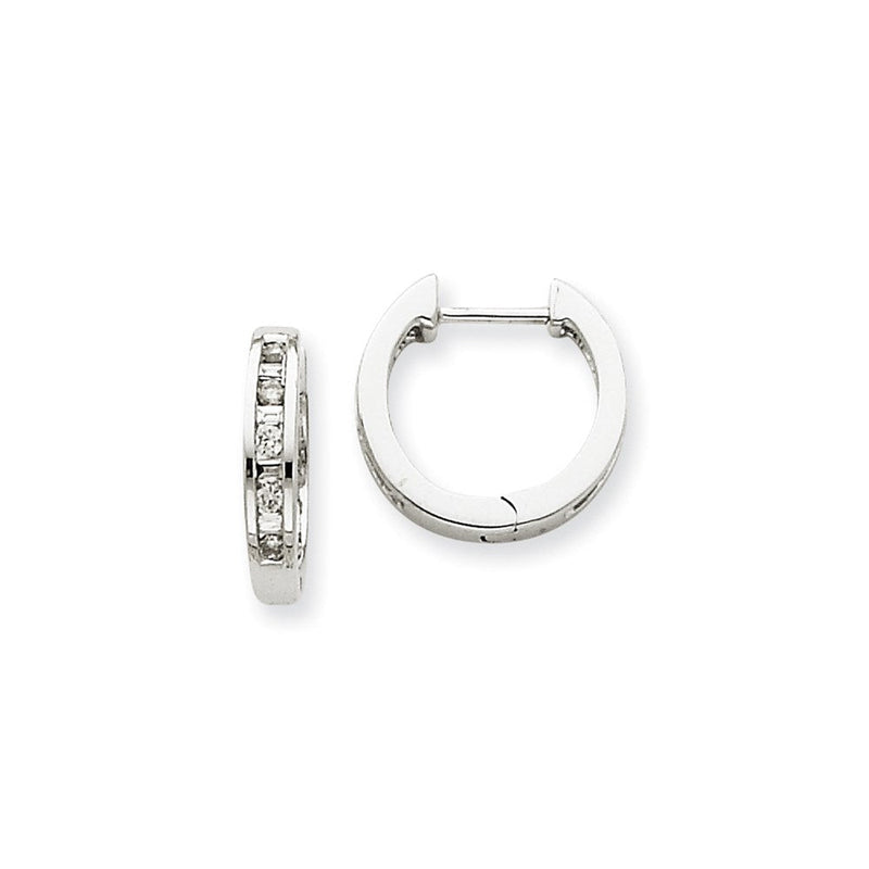 14K Weißgold Creolen mit echten Diamanten