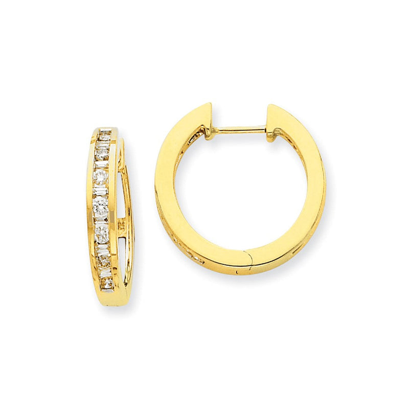 14K Gelbgold Creolen mit echten Diamanten