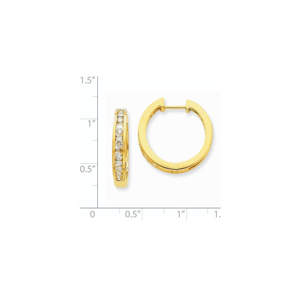 14K Gelbgold Creolen mit echten Diamanten