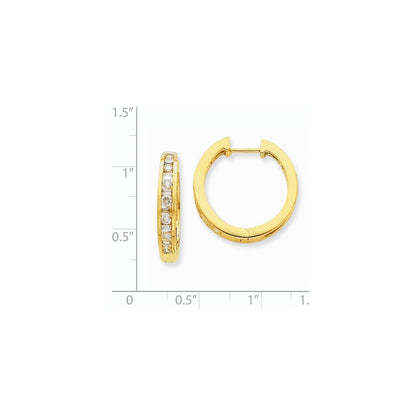 14K Gelbgold Creolen mit echten Diamanten