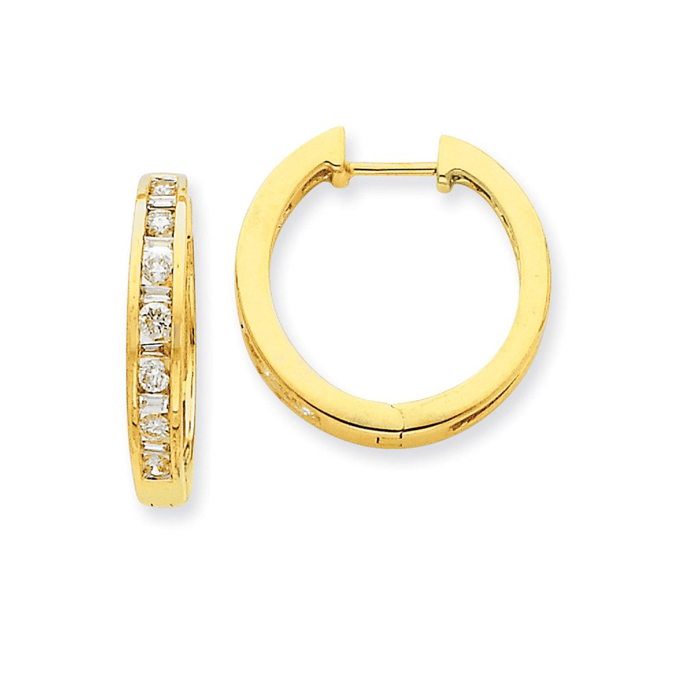 14K Gelbgold Creolen mit echten Diamanten