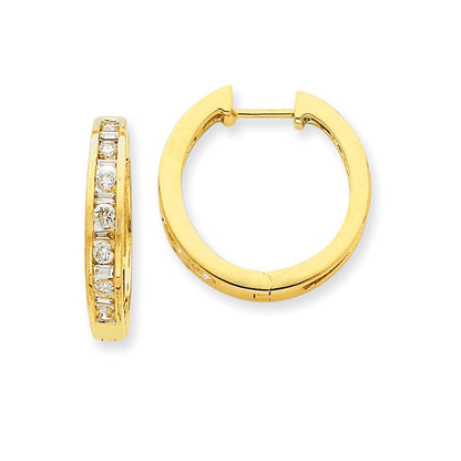 14K Gelbgold Creolen mit echten Diamanten