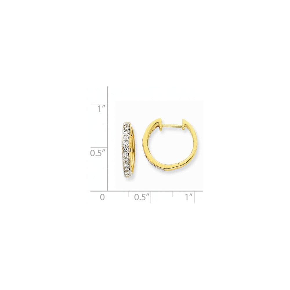 14K Gelbgold Creolen mit echten Diamanten