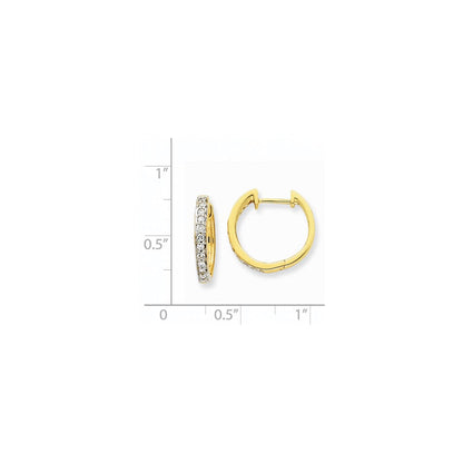 14K Gelbgold Creolen mit echten Diamanten