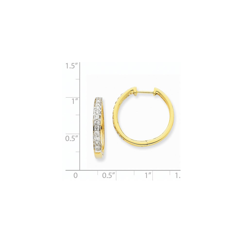 14K Gelbgold Diamant-Creolen