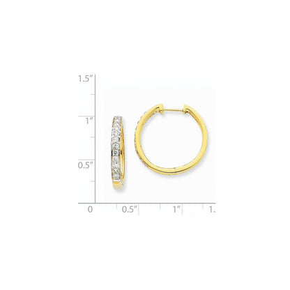 14K Gelbgold Diamant-Creolen