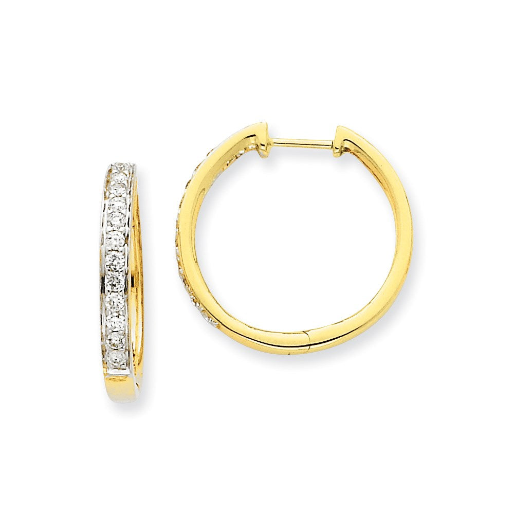 14K Gelbgold Diamant-Creolen