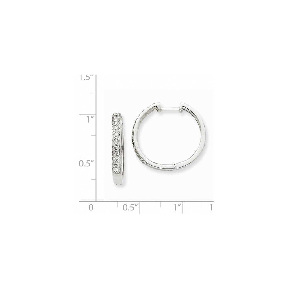 14K Weißgold Creolen mit echten Diamanten