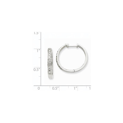 14K Weißgold Creolen mit echten Diamanten