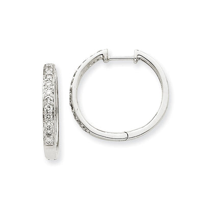 14K Weißgold Creolen mit echten Diamanten