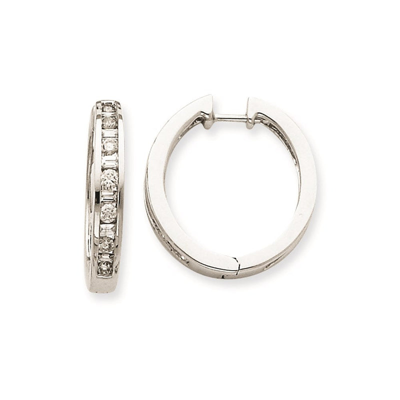 14K Weißgold Creolen mit echten Diamanten