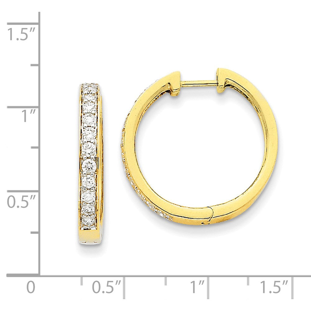 14K Gelbgold Creolen mit echten Diamanten