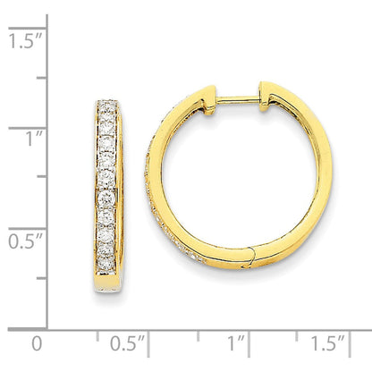14K Gelbgold Creolen mit echten Diamanten