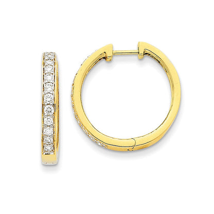 14K Gelbgold Creolen mit echten Diamanten
