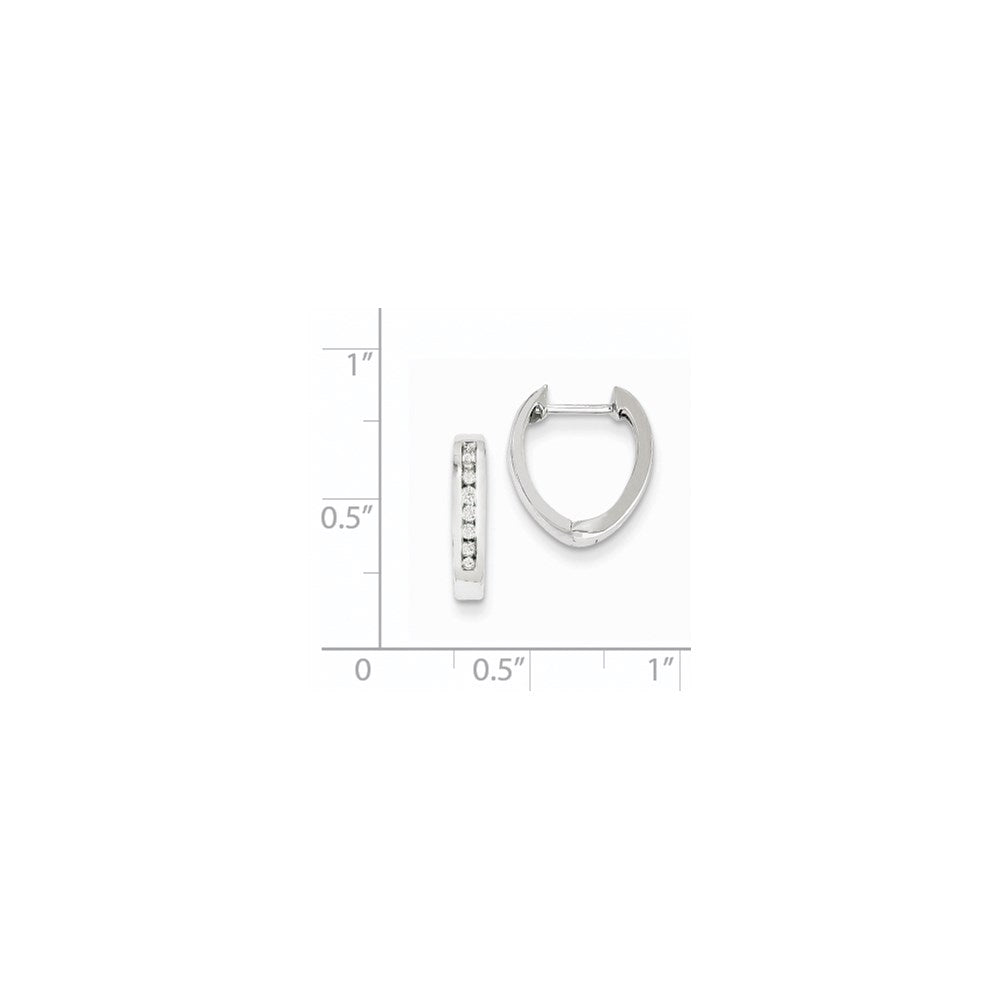 14K Weißgold AA Echte Diamant-Creolen
