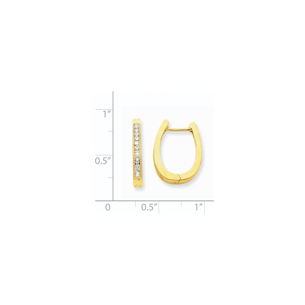 14K Gelbgold Creolen mit echten Diamanten