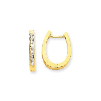 14K Gelbgold Creolen mit echten Diamanten