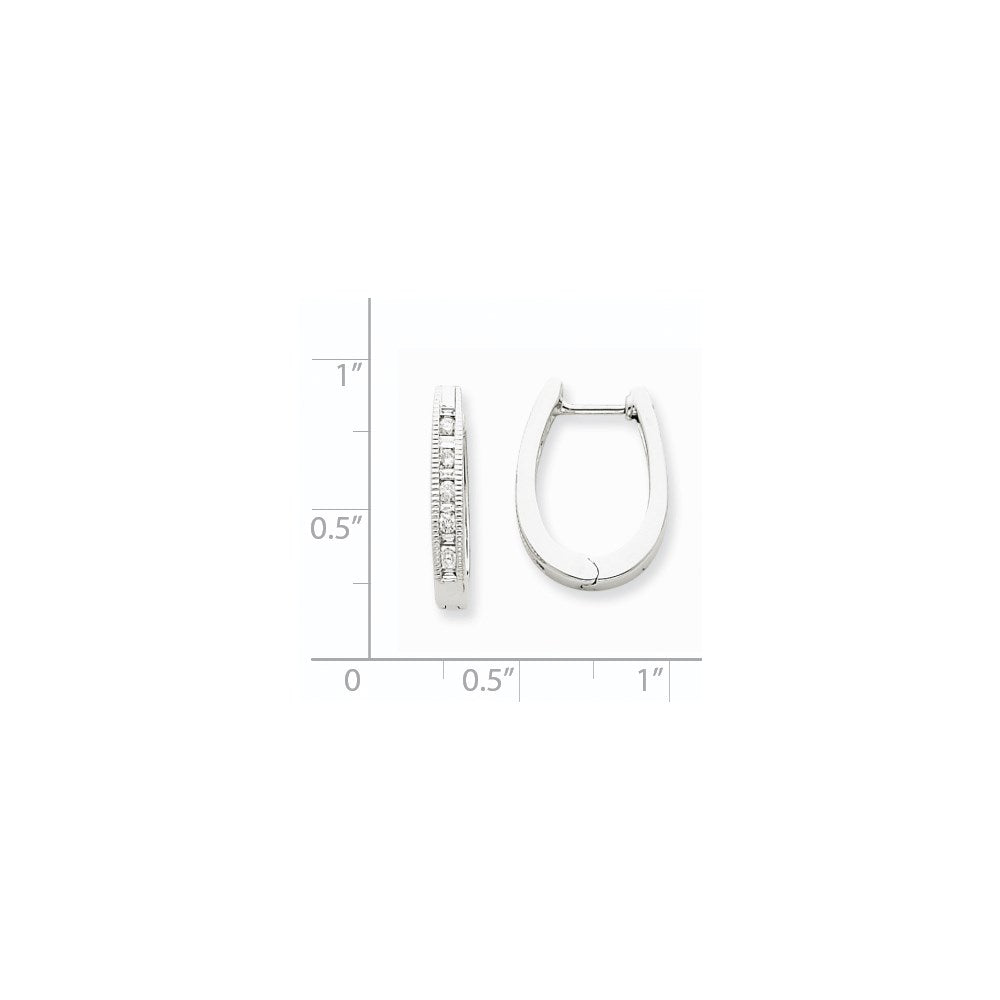 14K Weißgold Creolen mit echten Diamanten