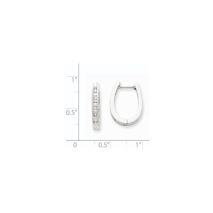 14K Weißgold Creolen mit echten Diamanten