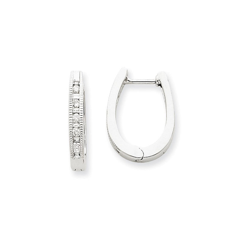 14K Weißgold Creolen mit echten Diamanten