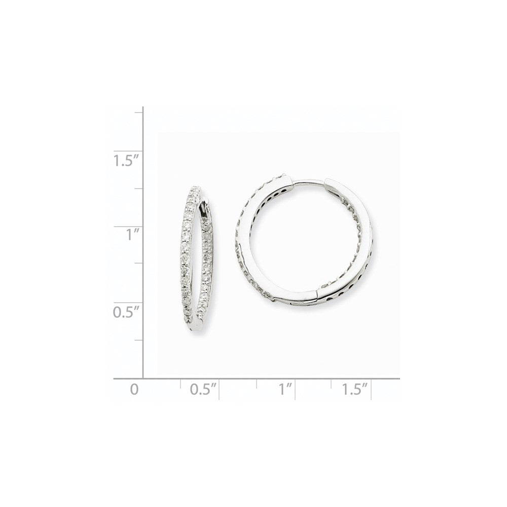 14K Weißgold Creolen mit echten Diamanten „In & Out"
