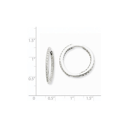 14K Weißgold Creolen mit echten Diamanten „In & Out"