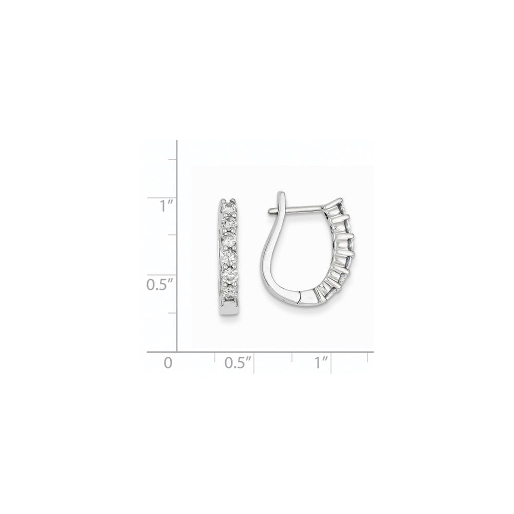 14K Weißgold Creolen mit echten Diamanten (Klappscharnier)
