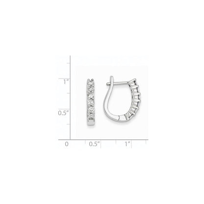 14K Weißgold Creolen mit echten Diamanten (Klappscharnier)
