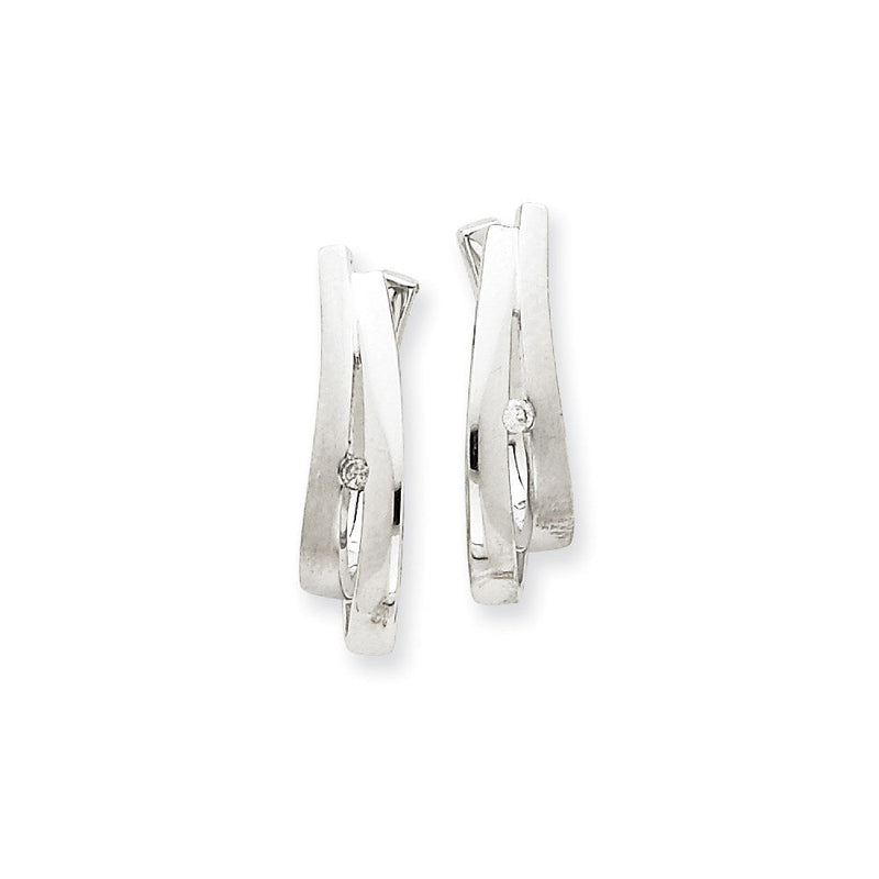 14K Weißgold Diamant-Ohrringe