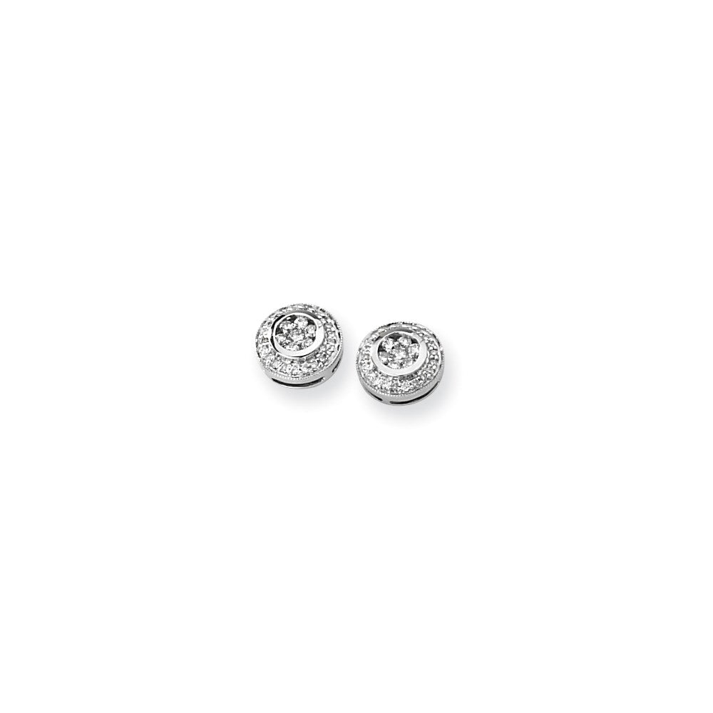 14K Gelbgold Diamant-Ohrringe mit Mystère-Fassung in Weißgold, echte Diamanten