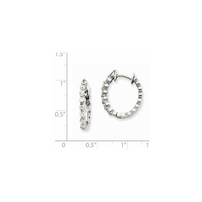 14K Weißgold AAA Echte Diamant-Creolen mit Scharnier