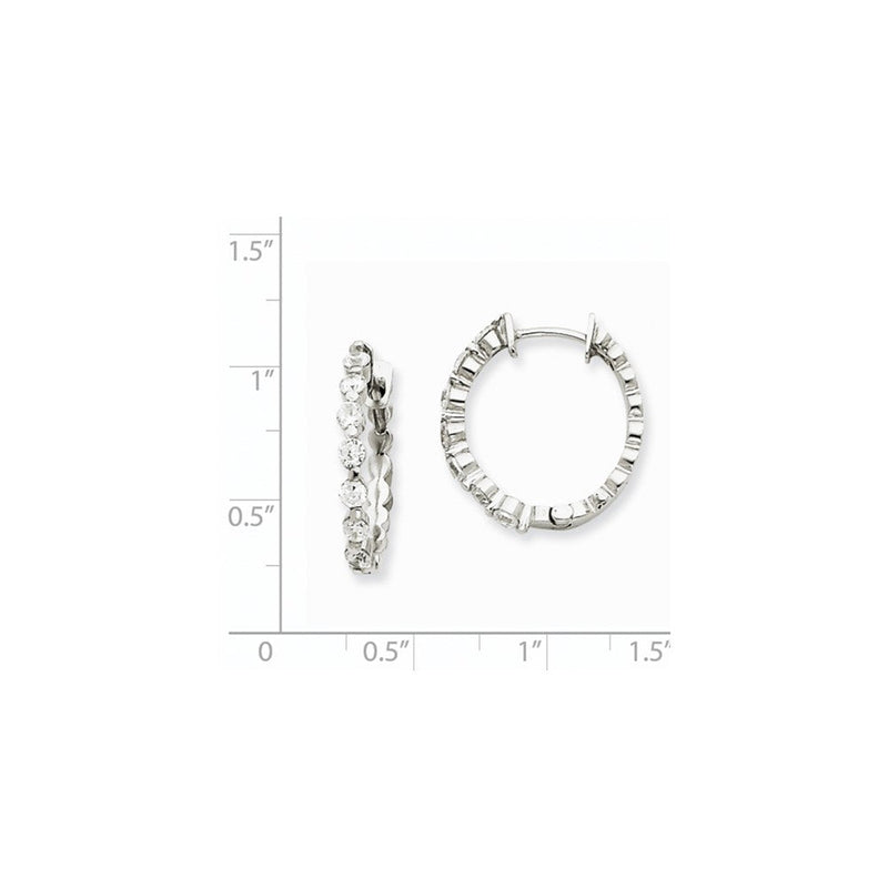14K Weißgold Creolen mit Klappscharnier und echten AAA-Diamanten