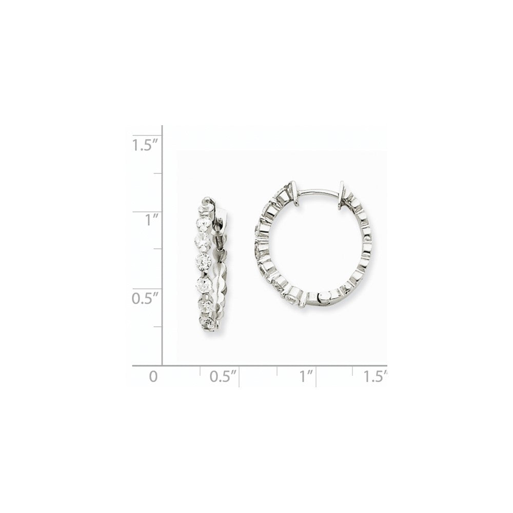 14K Weißgold VS Echte Diamant-Creolen mit Scharnier