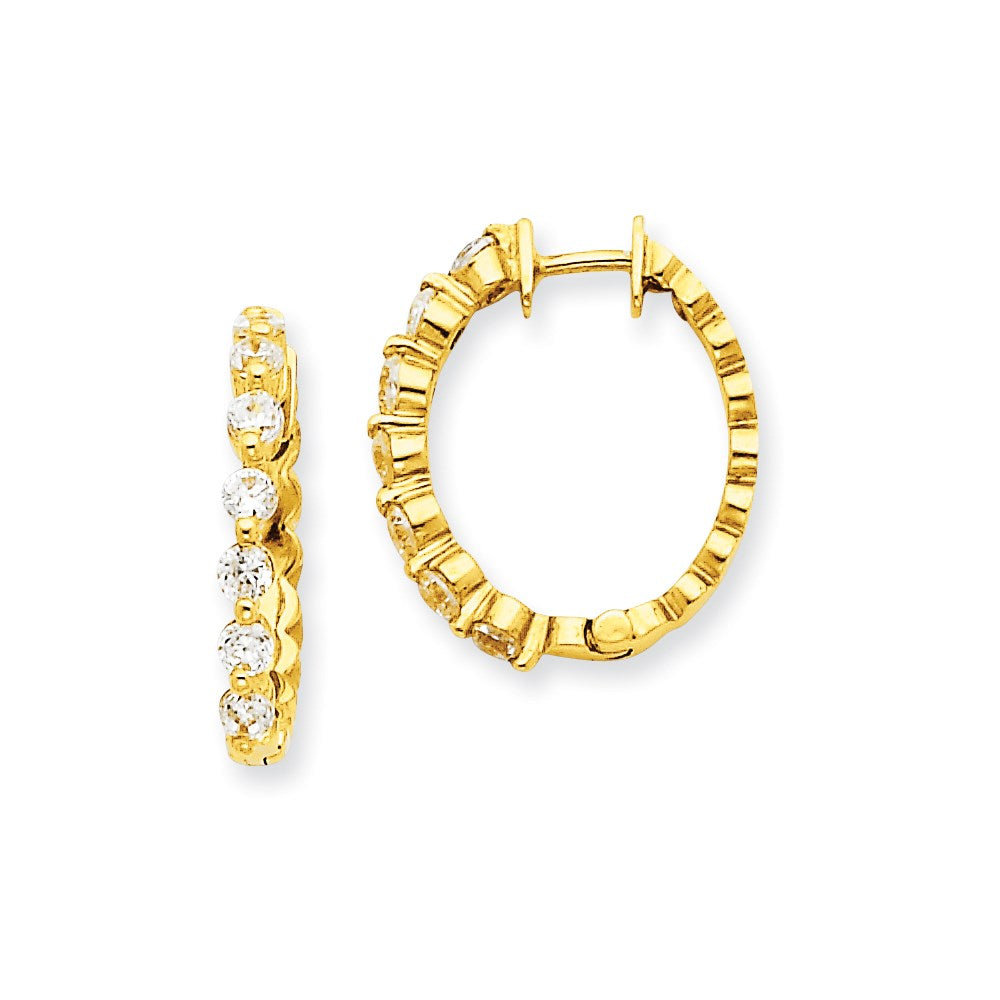 14K Gelbgold Ohrringe mit echten VS Diamanten