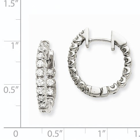 14K Gelbgold Creolen mit Klappscharnier und echten AAA-Diamanten