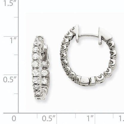 14K Gelbgold Creolen mit Klappscharnier und echten AAA-Diamanten