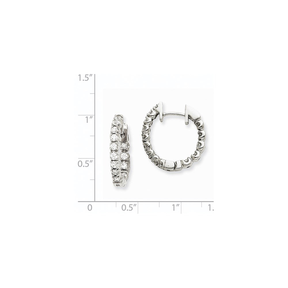 14K Gelbgold Creolen mit echten Diamanten und Scharnier