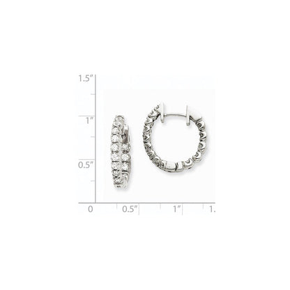 14K Gelbgold Creolen mit Klappscharnier und echten Diamanten, VS