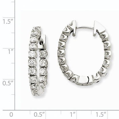 14K Weißgold Creolen mit Klappscharnier und echten AAA-Diamanten