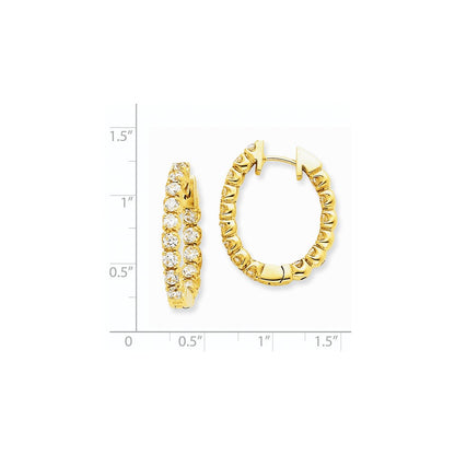14K Gelbgold Ohrringe mit echten Diamanten, VS